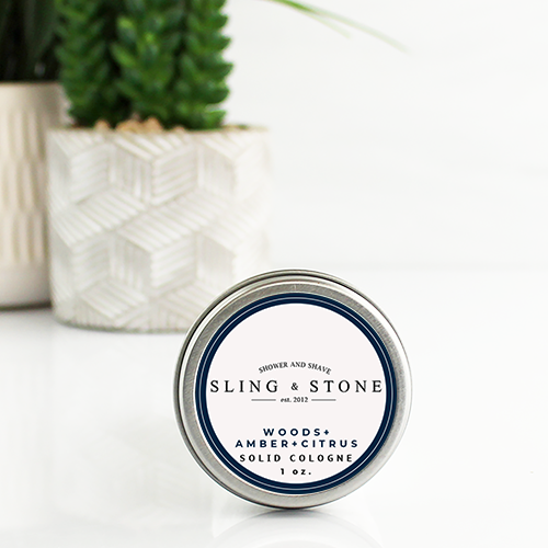 Solid cologne for men Woods + Amber + Citrus