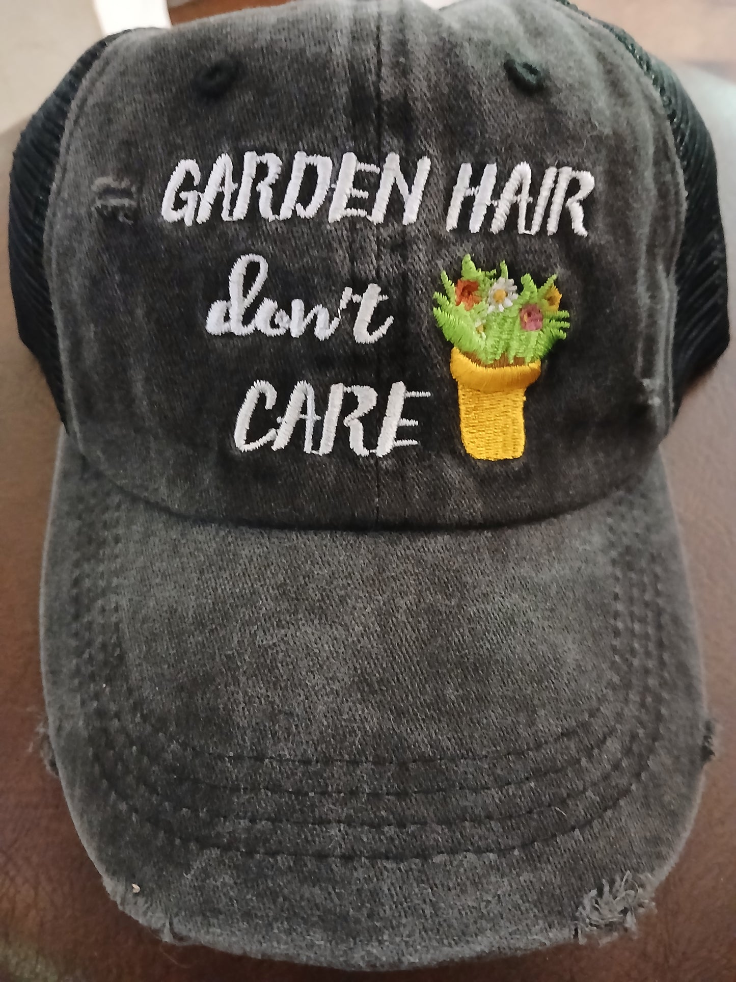 Baseball cap garden hair