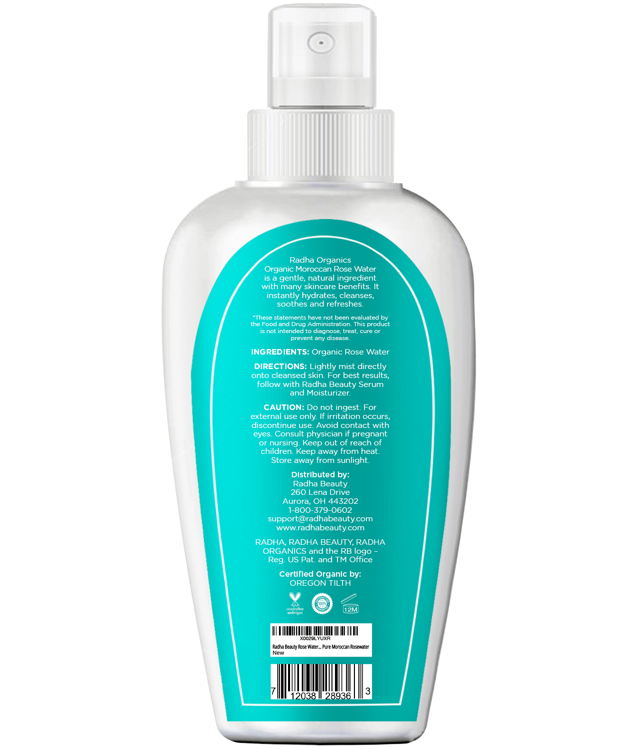 USDA Organic Moroccan Rose Water Toner