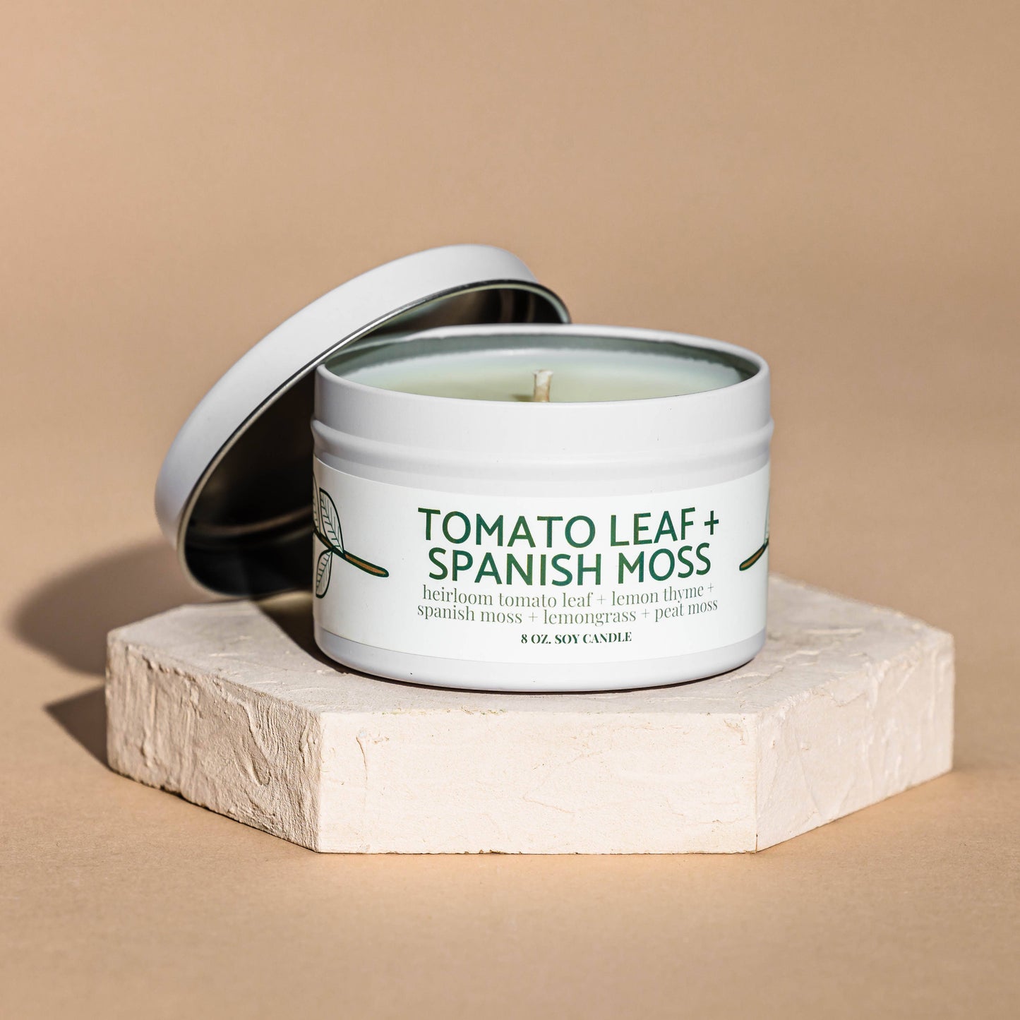 Quick Order: Matte White Candle Tins: Christmas Cactus