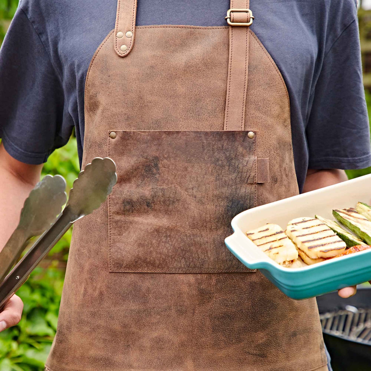 Brown Buffalo Leather Apron - Handmade