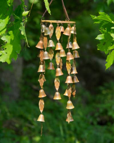 Single Tiered Circle Mobile w/Bells and Leaves