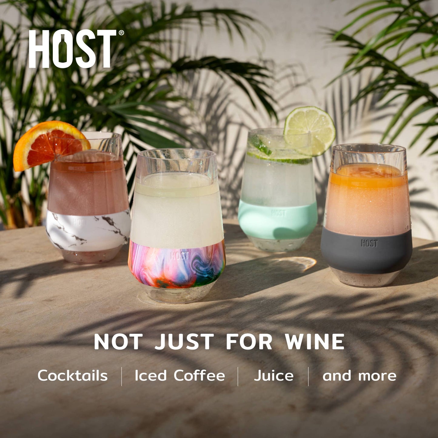 Wine FREEZE™ XL Insulated Cooling Cups - Marble - Set of 2