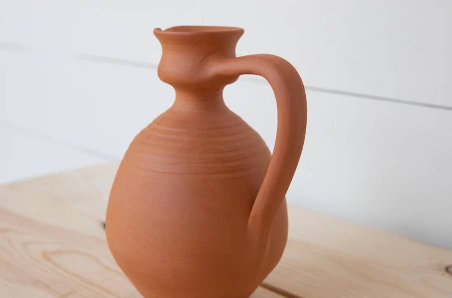 Handmade terracotta vase.