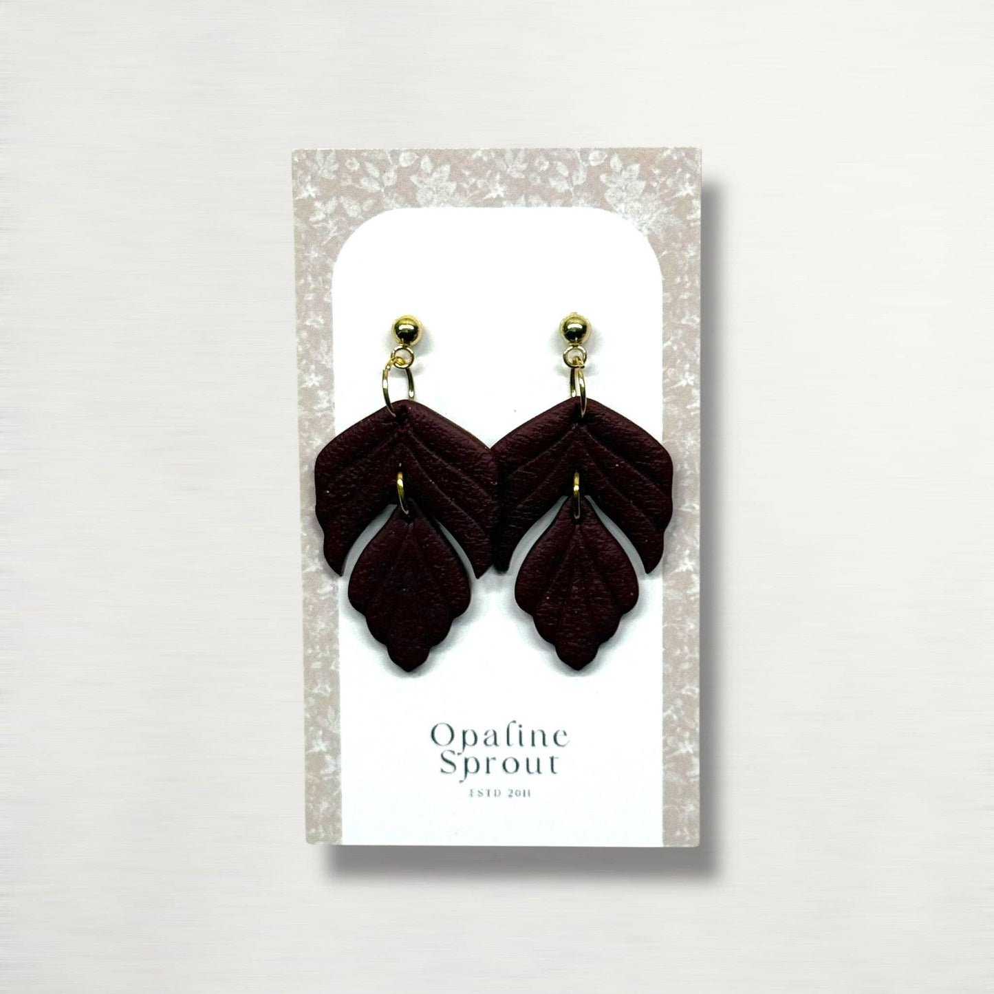 The Driftleaf Drop Earrings – Black Dahlia