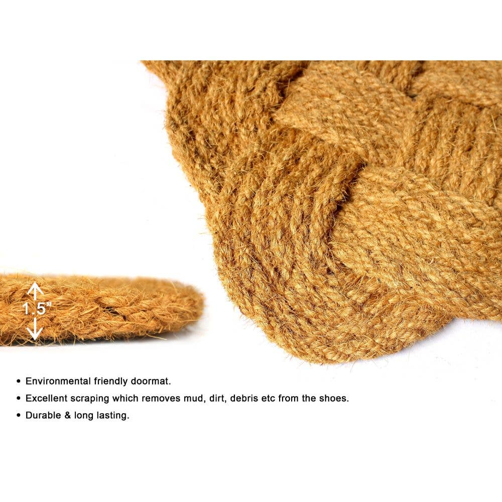 RugSmith Natural Handcrafted Coir Doormat, 18" x 30"