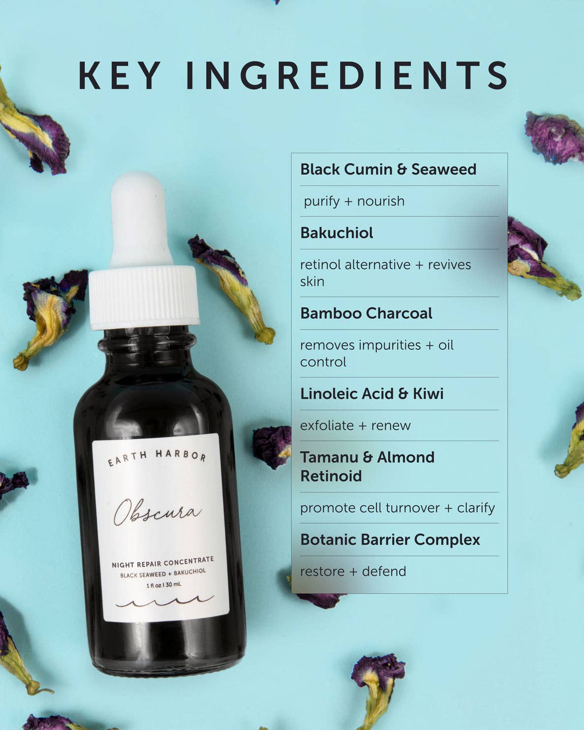OBSCURA Night Repair Concentrate: Black Seaweed + Bakuchiol