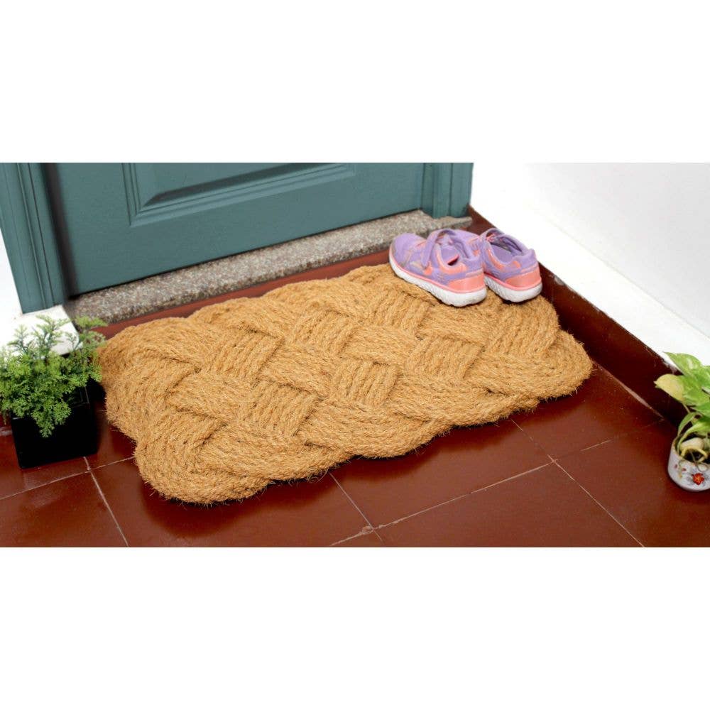 RugSmith Natural Handcrafted Coir Doormat, 18" x 30"