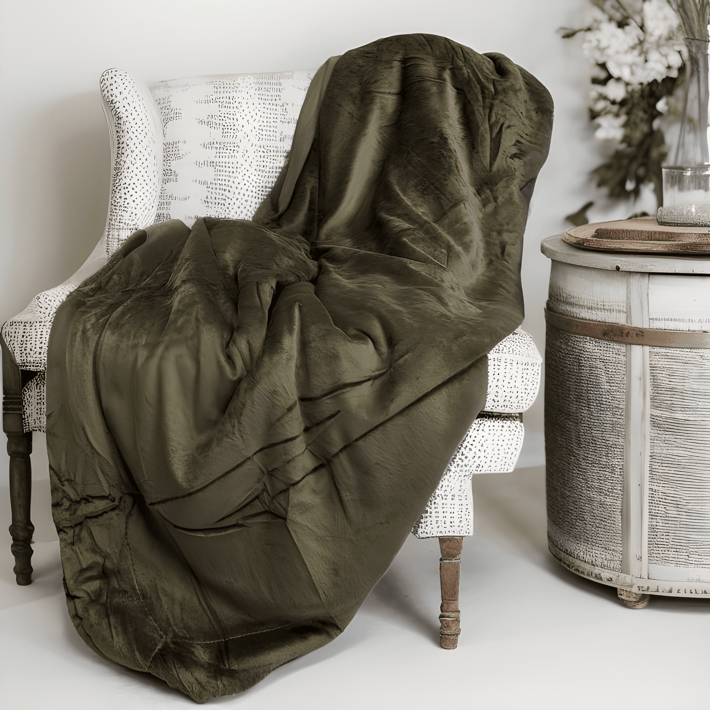 Tache Super Soft Evergreen Micro Fleece Green Sherpa Throw Blanket: 50 x 60