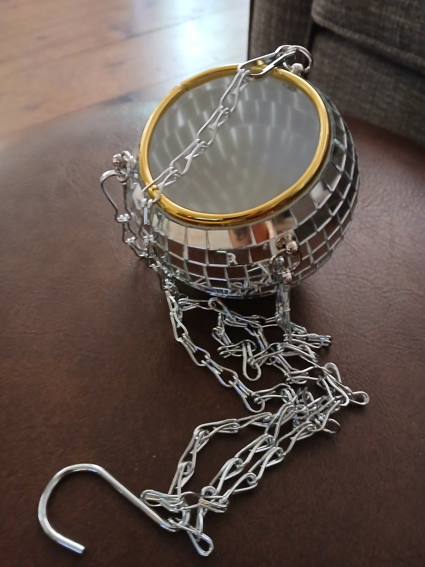 Small Hanging Disco Ball Planter
