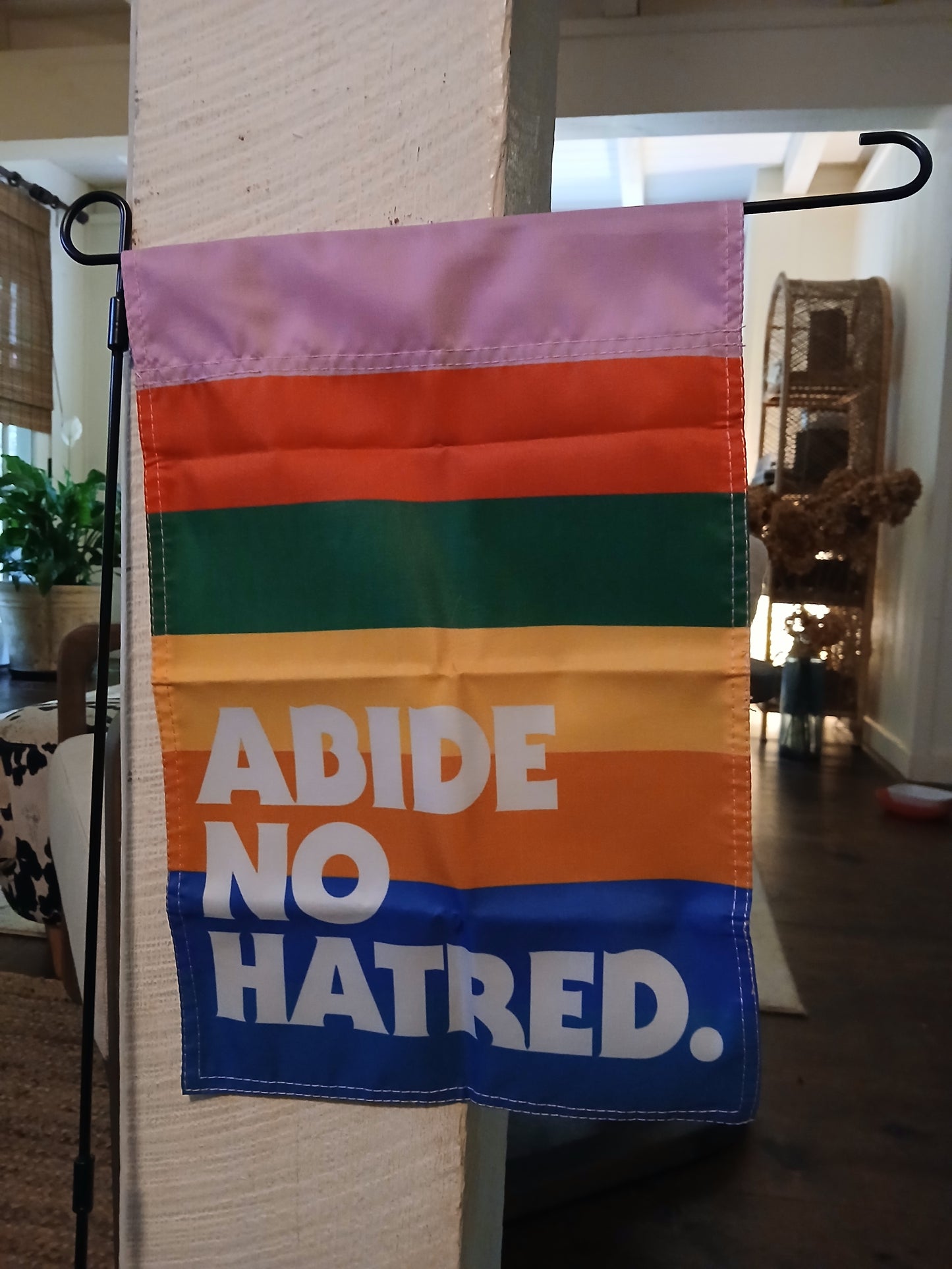 Abide no Hatred Garden flag