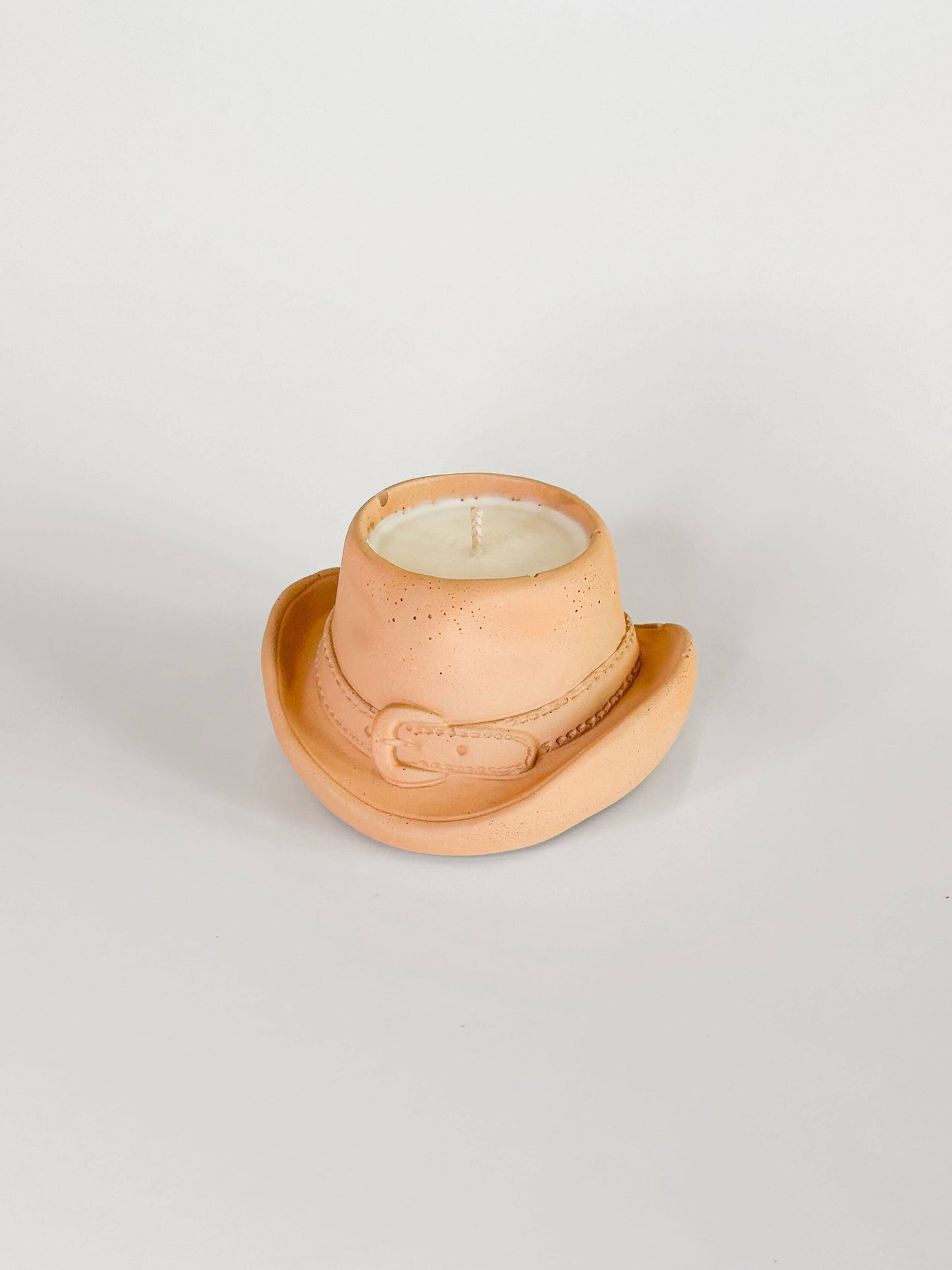 Cowboy Hat Candle: Terra Cotta with Gold Buckle / Mountain Musk