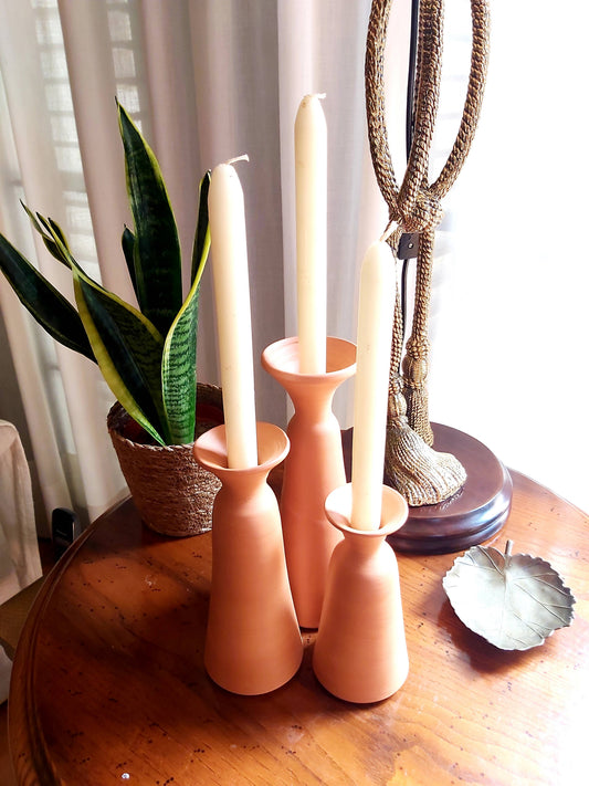 Terra cotta candle holder/vase MD