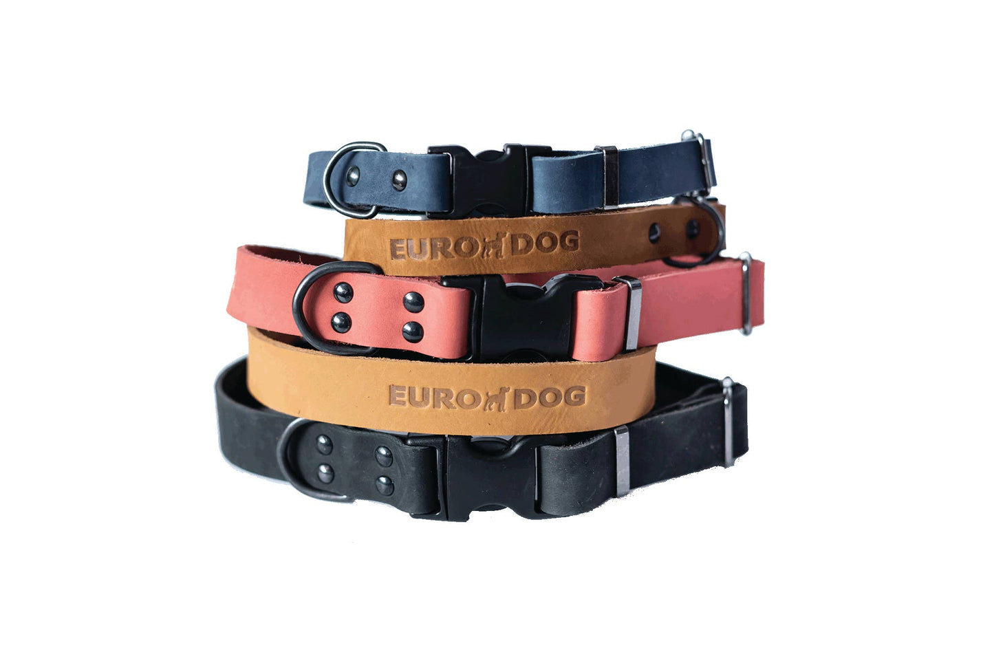 Sport Style Soft Leather Euro Dog Collar: Soft Bark Brown / M 3/4" Wide 12"-18" Range