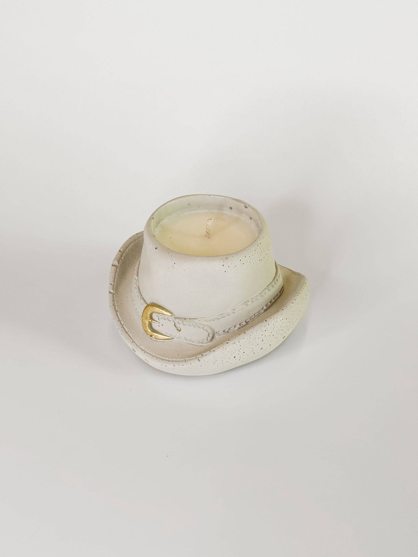 Cowboy Hat Candle: Terra Cotta with Gold Buckle / Mountain Musk