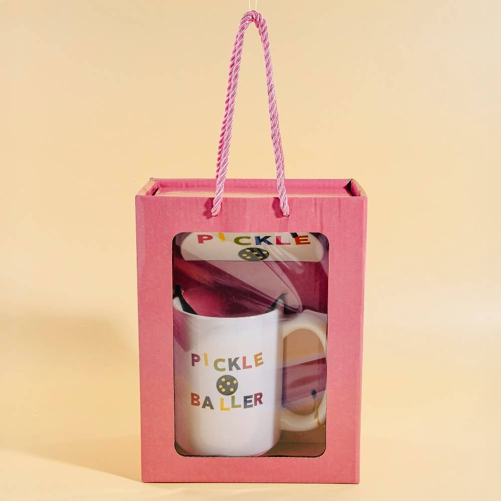 Pickle Baller 15Oz Mug With Matching Coaster Gift Set: WHITE