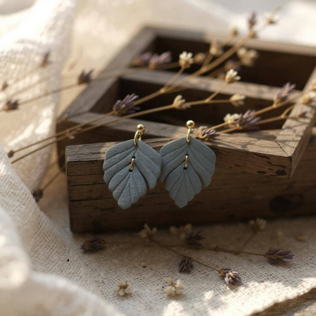 The Driftleaf Drop Earrings – Slate Blue · Water Collection