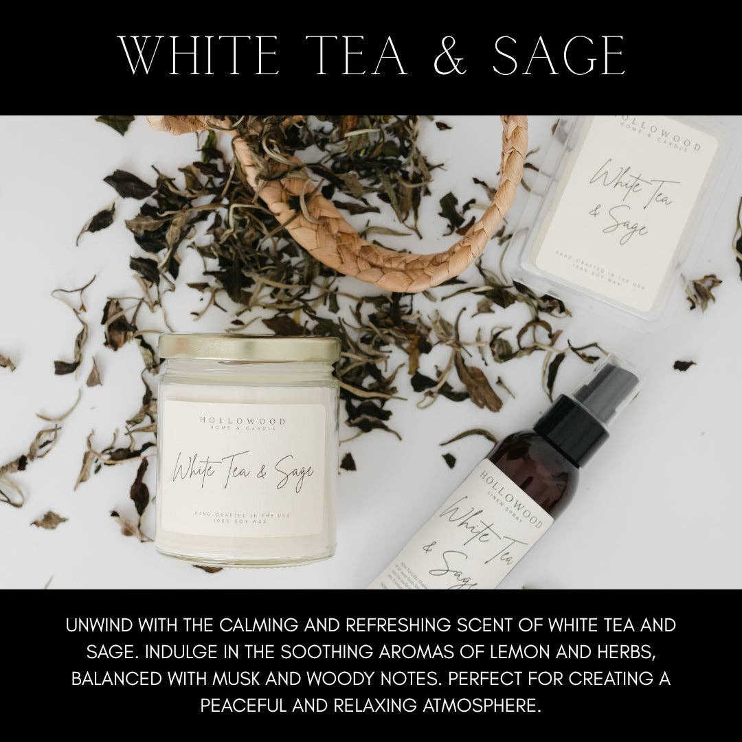 WHITE TEA & SAGE | SPRING | 8 OZ CANDLE: 8 Oz