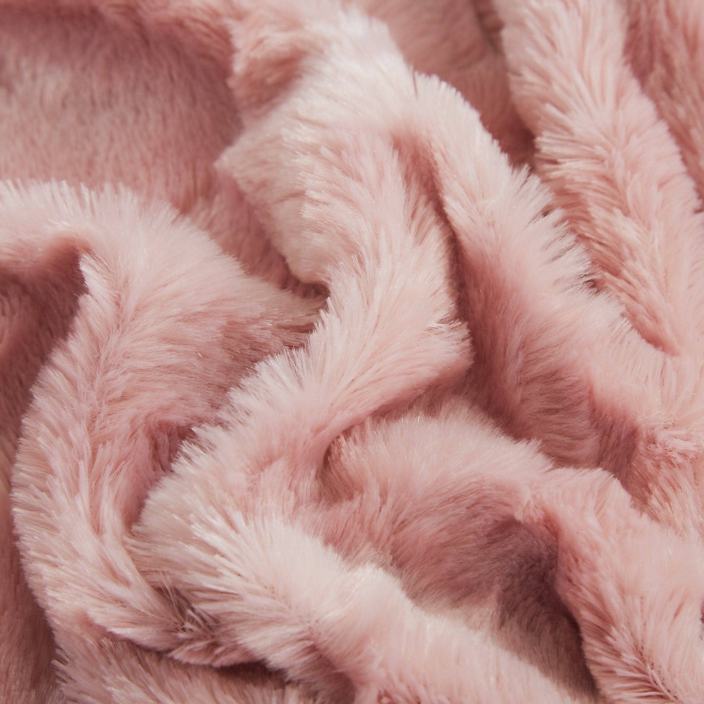 Tache Faux Fur Dusty Rose Gold Pink Throw Blanket (#7): 50 x 60