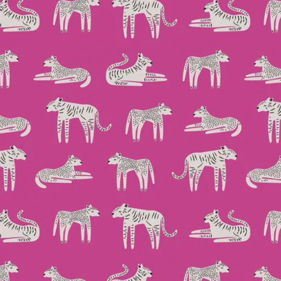 Snack Bag: Cotton Prints: Fuchsia Felines