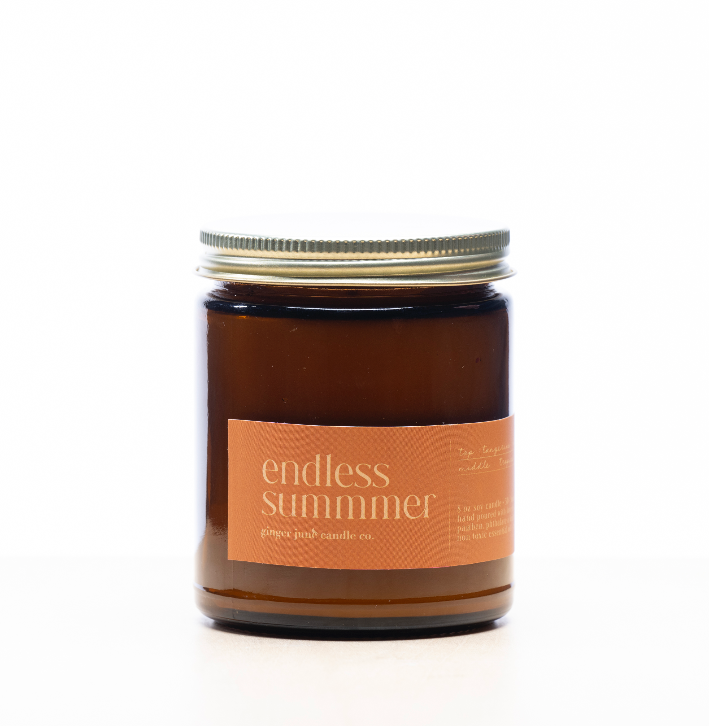 ENDLESS SUMMER • minimal collection • 8 oz soy candle: CLEAR GLASS