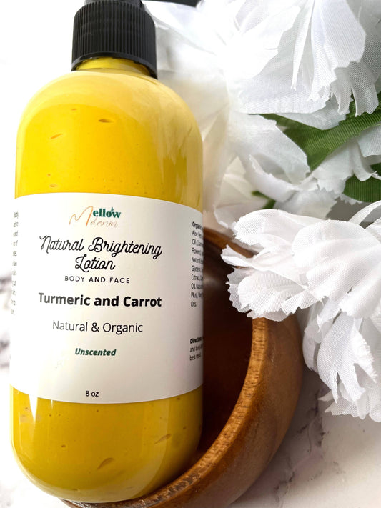 Turmeric & Carrot Brightening Lotion: Scented / 8 oz / Yes Label