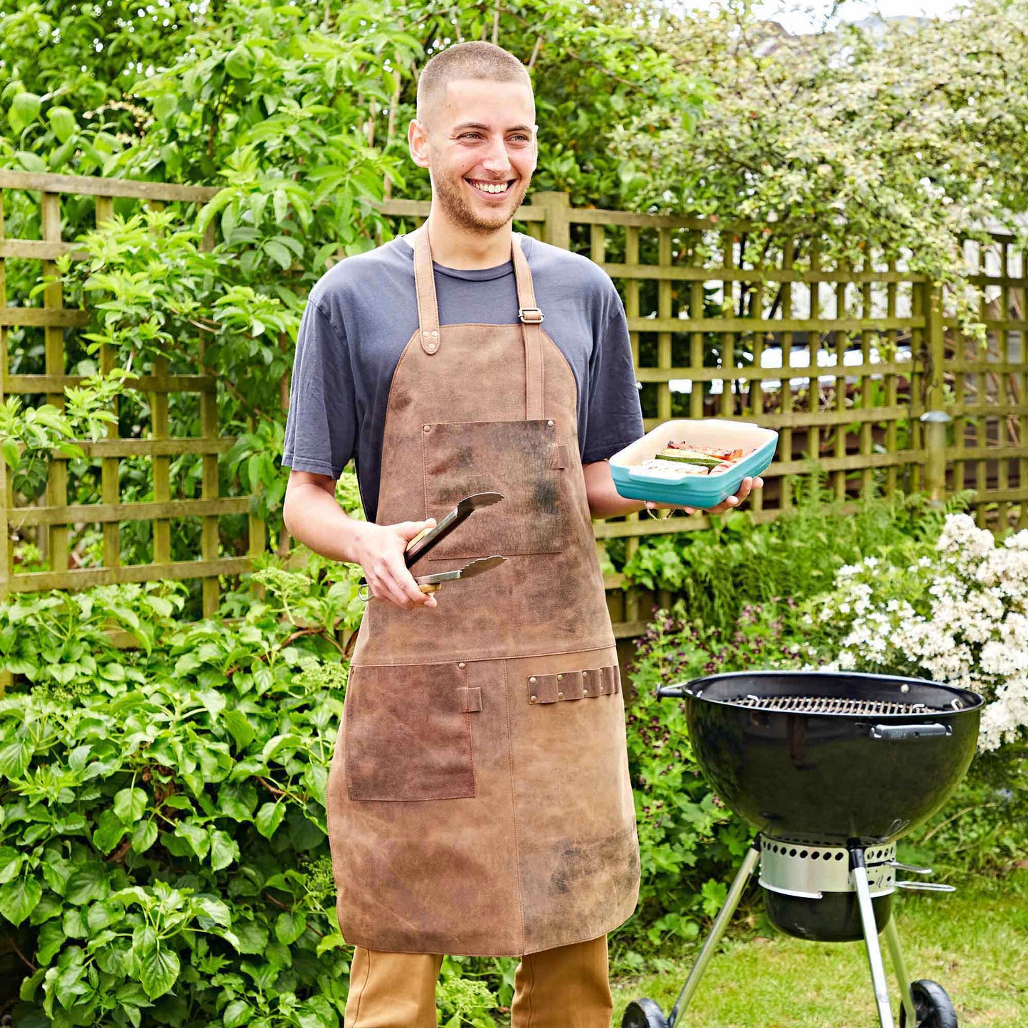 Brown Buffalo Leather Apron - Handmade