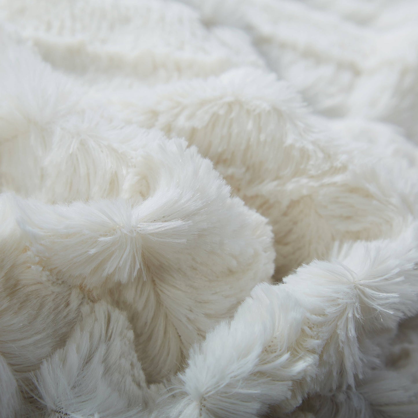 Tache White Ivory Polar Faux Fur with Sherpa Throw Blanket: 50 x 60