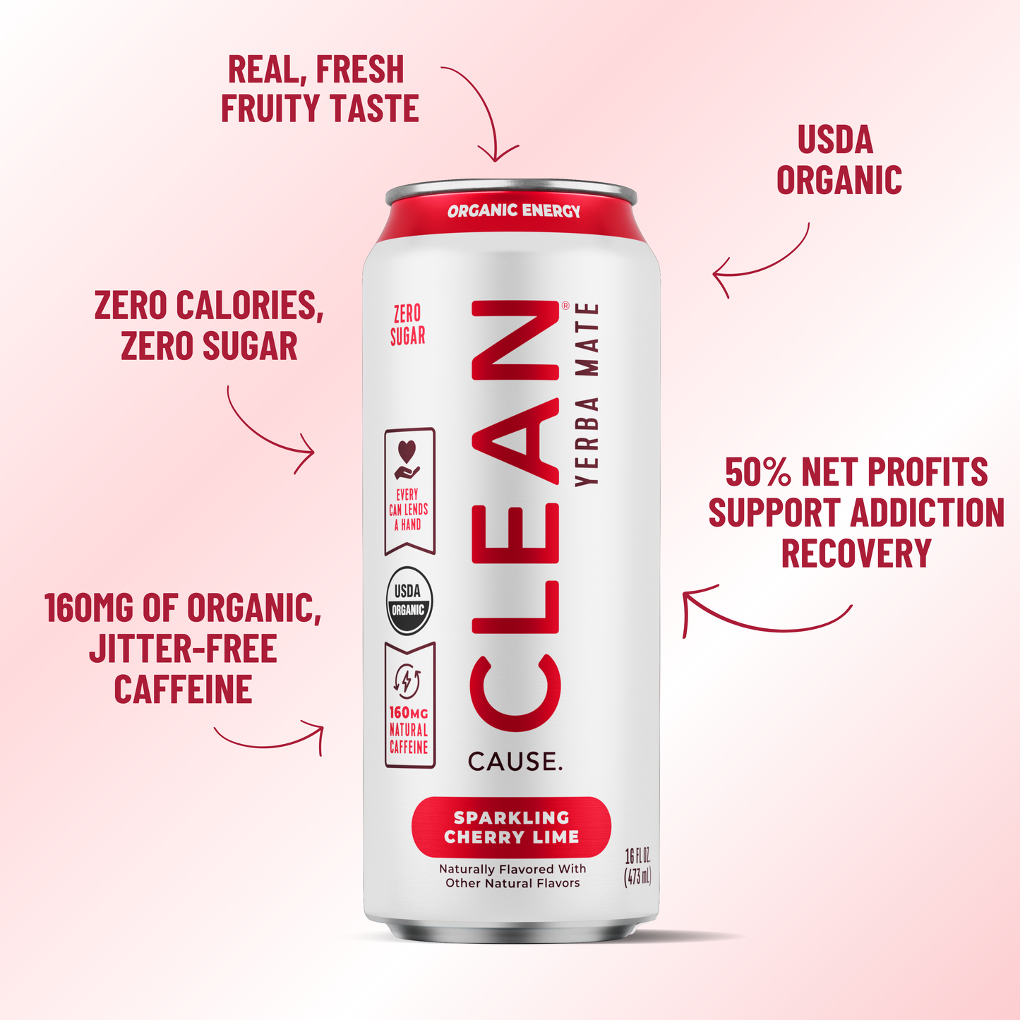 Organic Cherry Lime Zero-Calorie Yerba Mate Tea - 12-pack