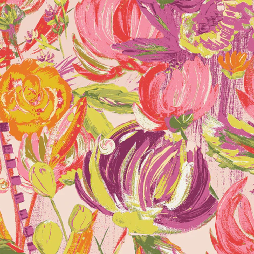 Snack Bag: Cotton Prints: Fuchsia Felines