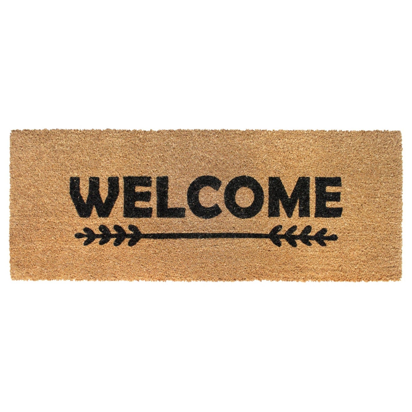 RugSmith Black Welcome Arrow long Doormat, 18" x 48"