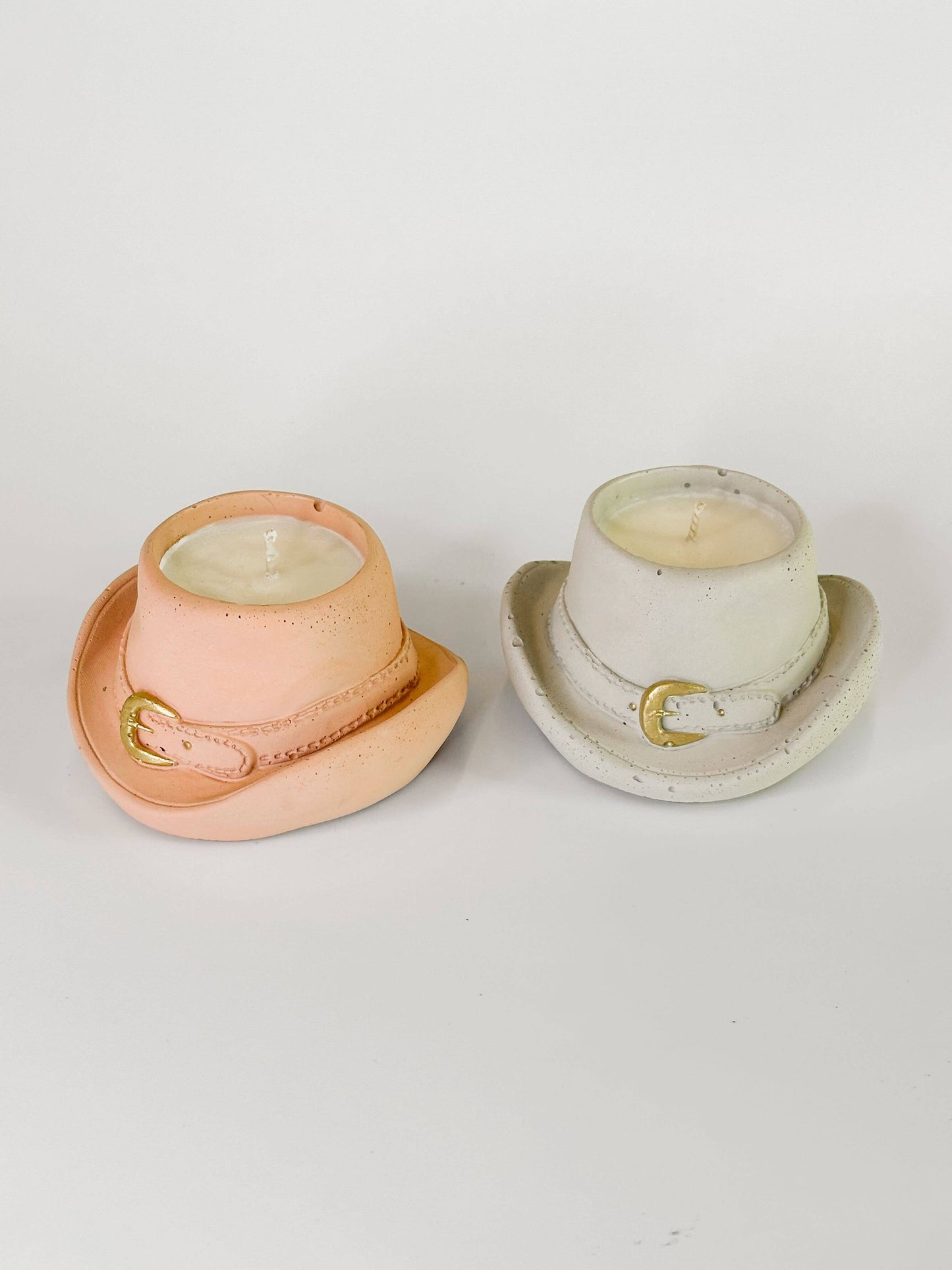 Cowboy Hat Candle: Terra Cotta with Gold Buckle / Mountain Musk