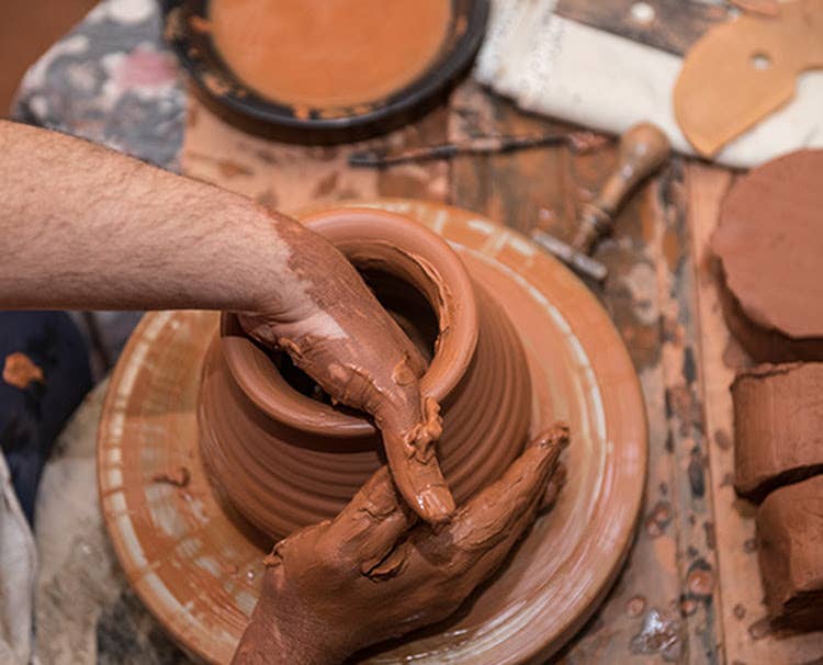 Handmade terracotta vase.