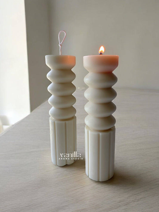 Tessa Pillar Candle: Woody