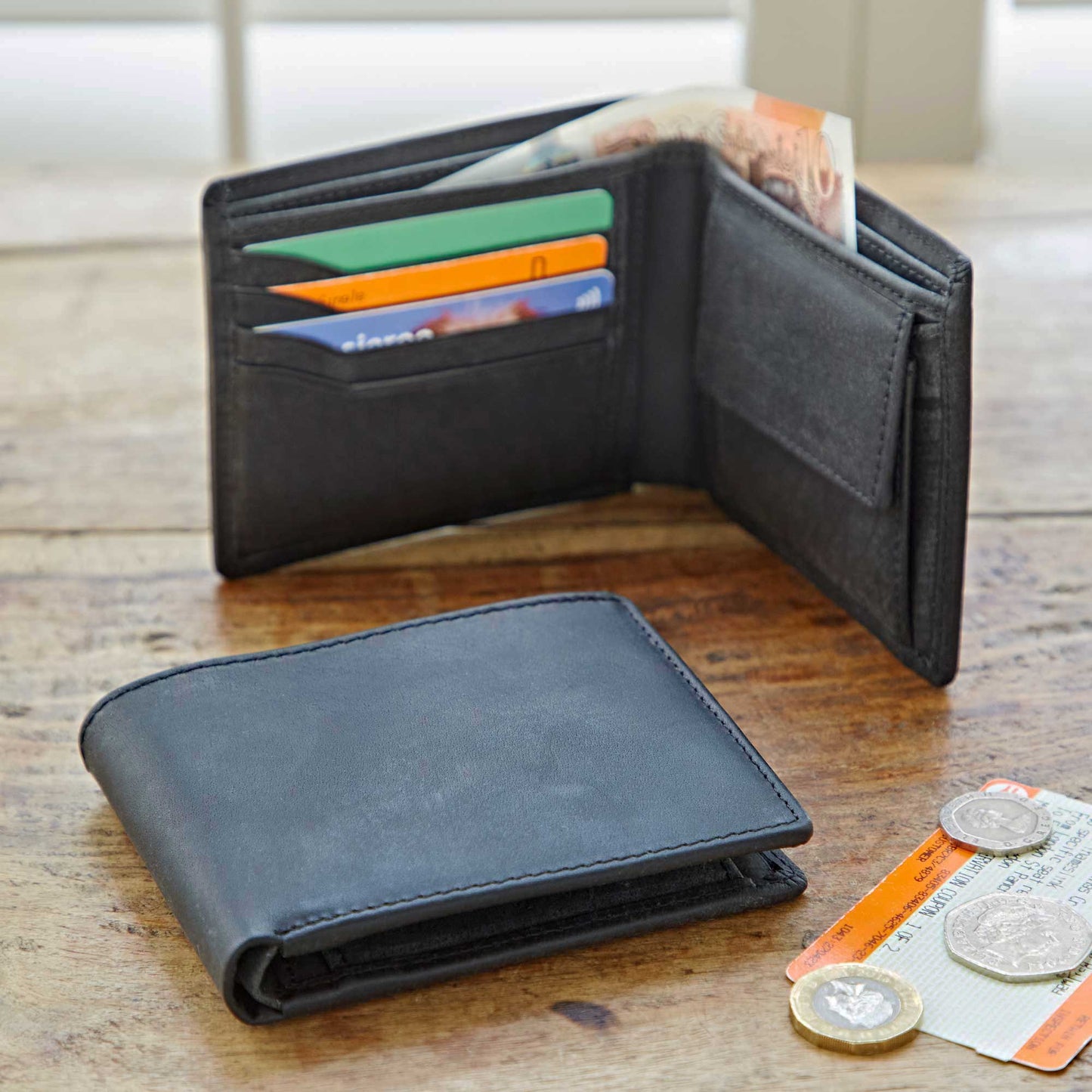 Handmade Buffalo Leather Wallet: Brown