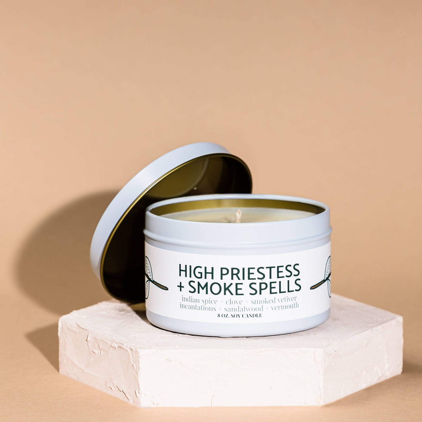 Quick Order: Matte White Candle Tins: Christmas Cactus