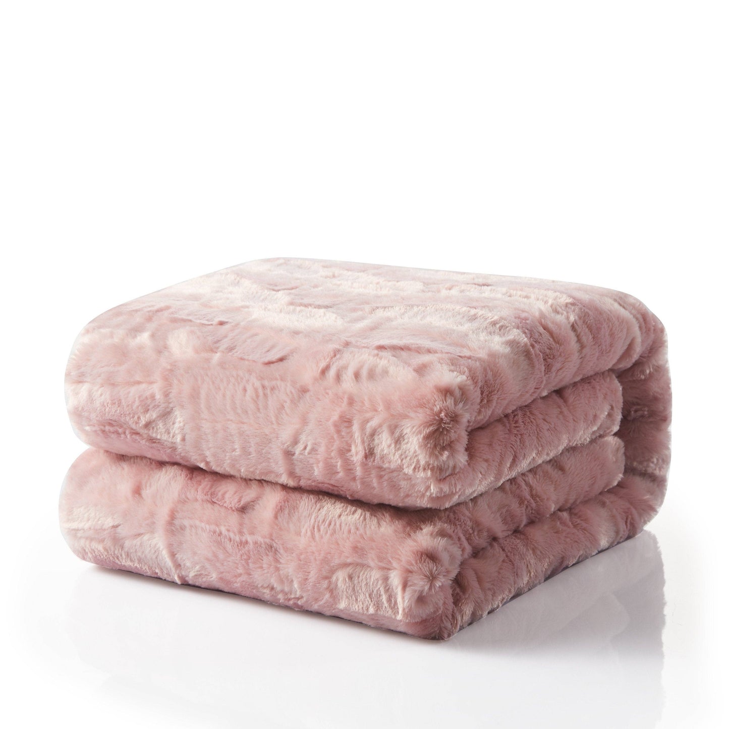 Tache Faux Fur Dusty Rose Gold Pink Throw Blanket (#7): 50 x 60