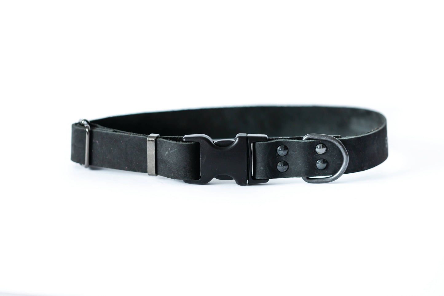 Sport Style Soft Leather Euro Dog Collar: Soft Bark Brown / L 1" Wide 15"-23" Range