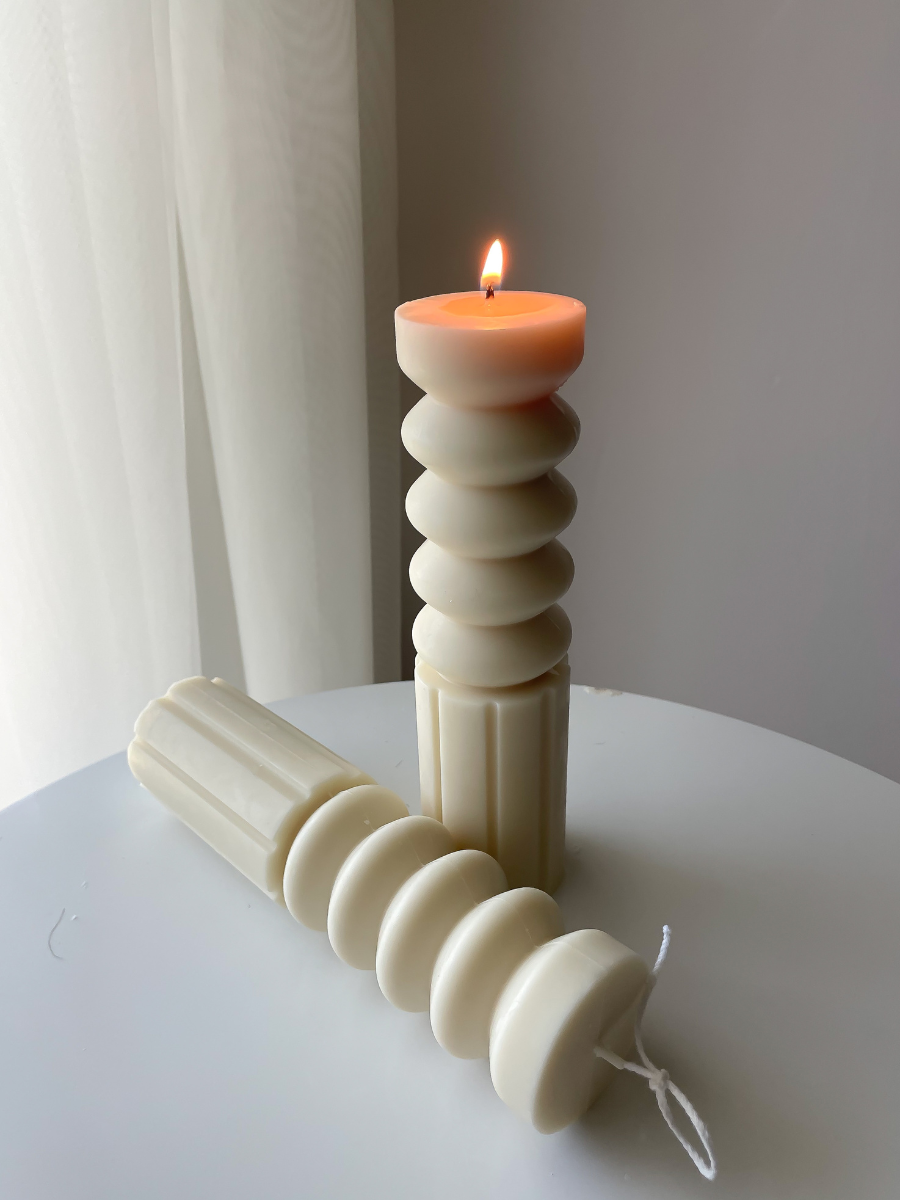 Tessa Pillar Candle: Woody