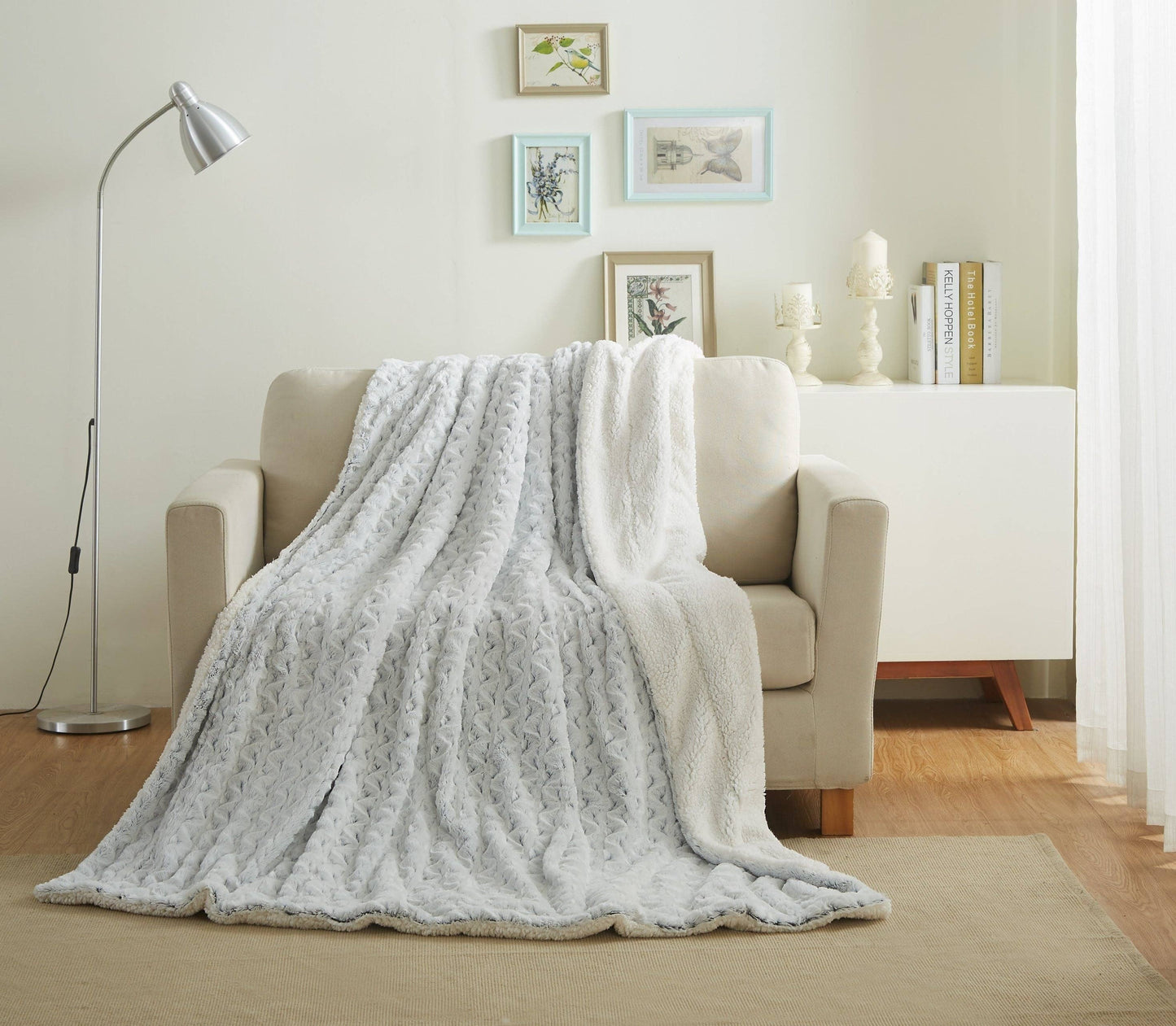 Tache Soft Light Blue Faux Fur Snowy Owl Throw Blanket (#17): 50 x 60
