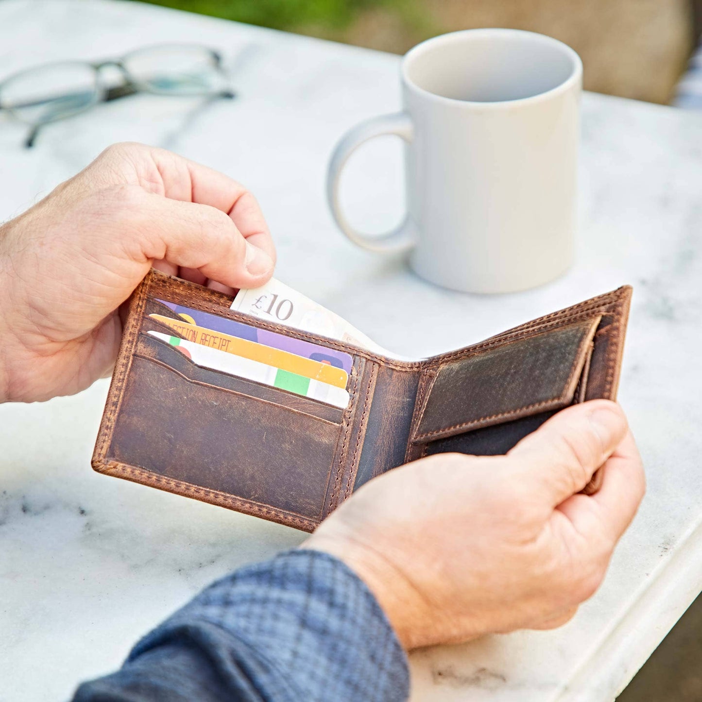 Handmade Buffalo Leather Wallet: Black