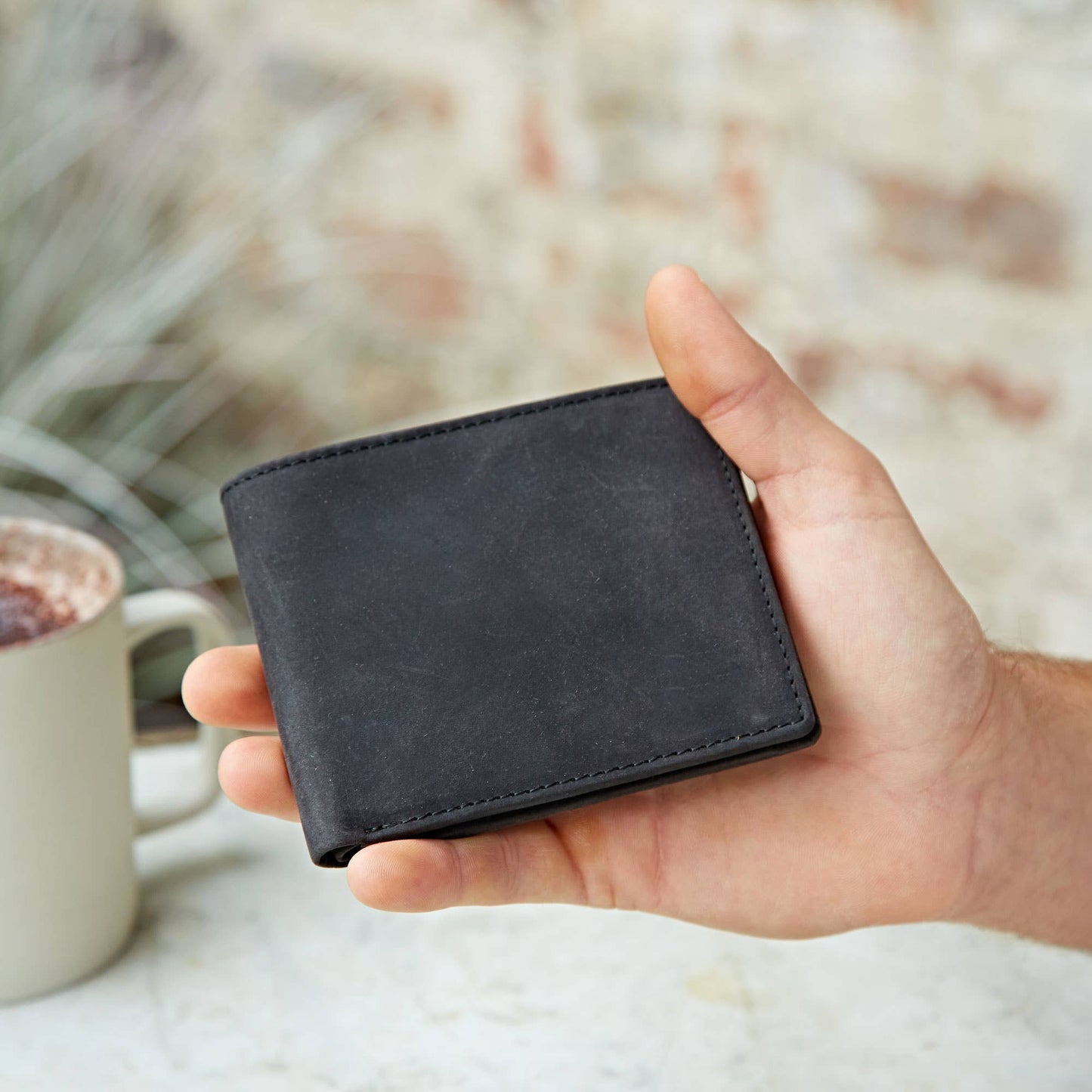 Handmade Buffalo Leather Wallet: Brown