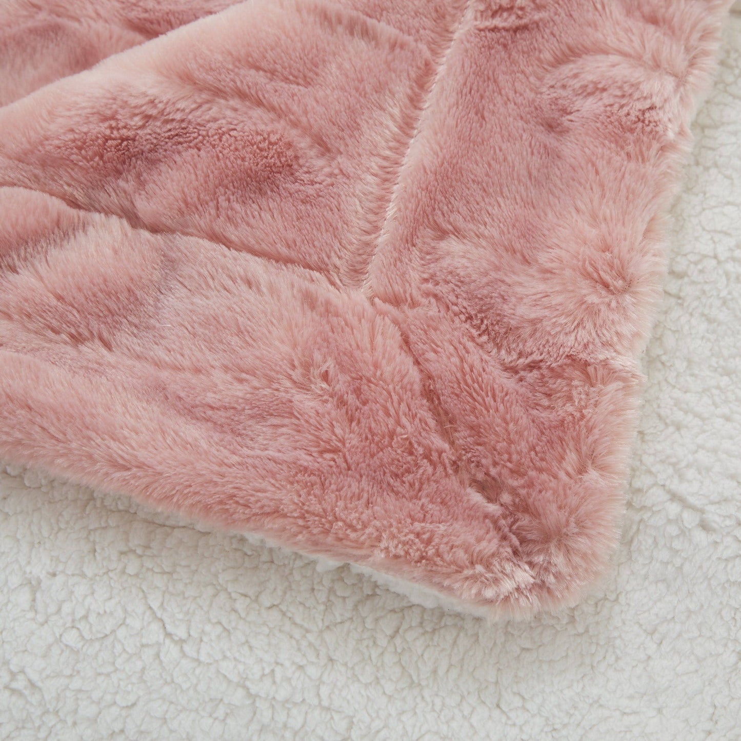 Tache Faux Fur Dusty Rose Gold Pink Throw Blanket (#7): 50 x 60