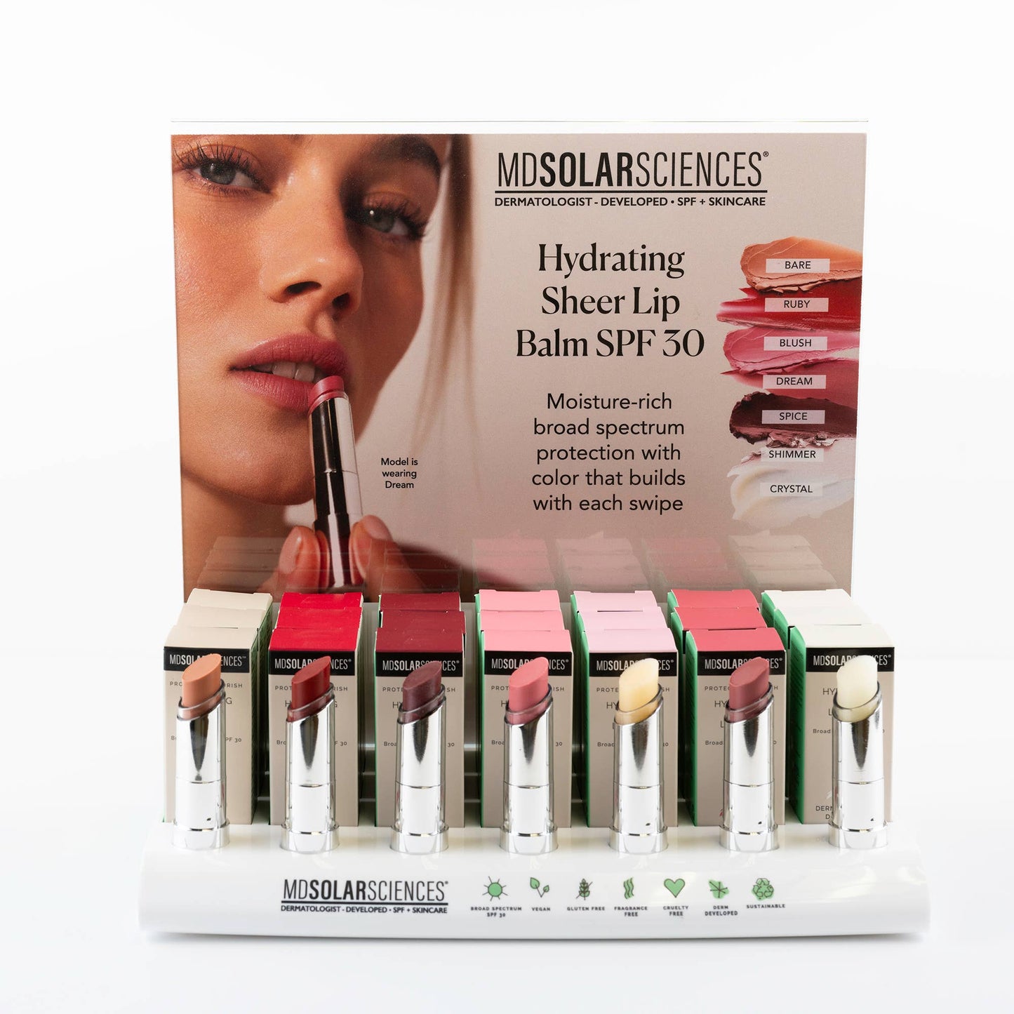Lip Display Unit - Lucite with Branded Backdrop