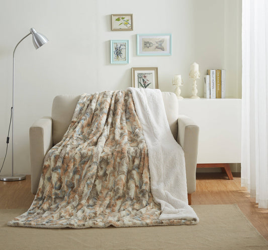Tache Luxurious Russian Lynx Faux Fur Throw Blanket (DY12): 50 x 60