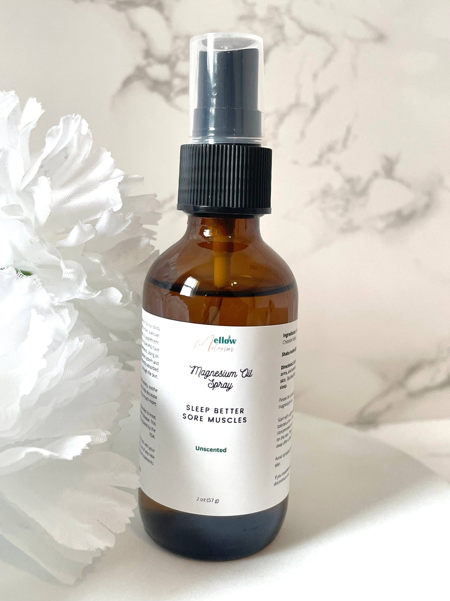 Magnesium Spray Oil: 2 oz / Yes label
