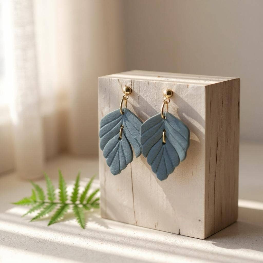 The Driftleaf Drop Earrings – Slate Blue · Water Collection