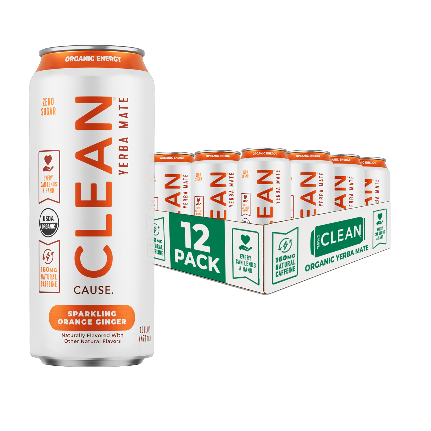 Organic Orange Ginger Zero-Calorie Yerba Mate Tea - 12-pack