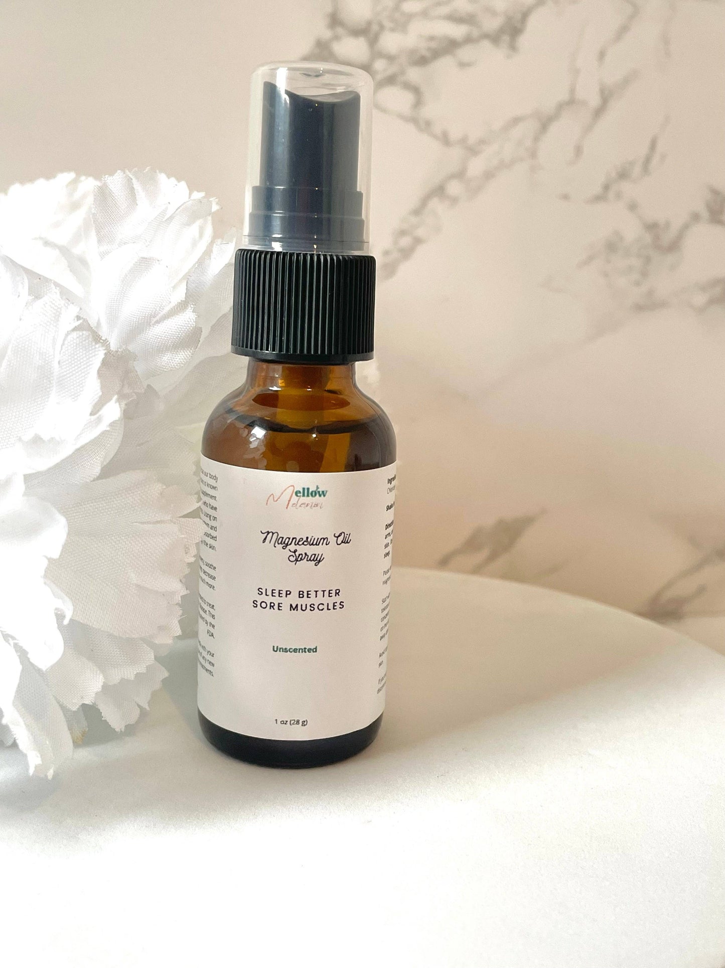 Magnesium Spray Oil: 2 oz / Yes label
