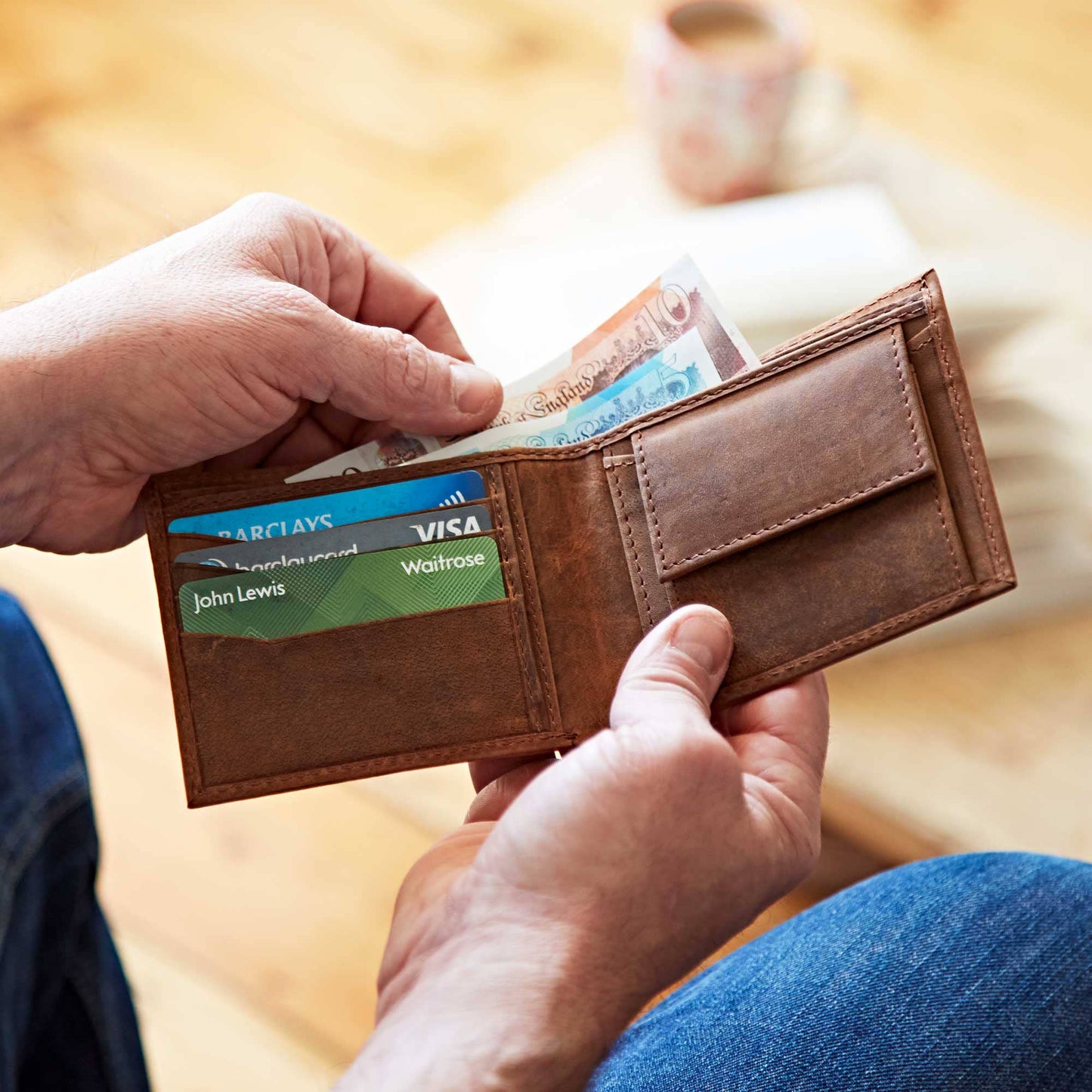 Handmade Buffalo Leather Wallet: Black